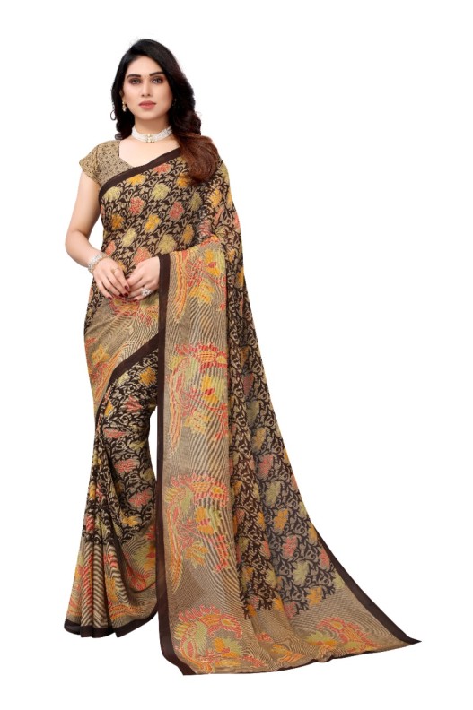 Fancy Georgette Printed Saree With blouse